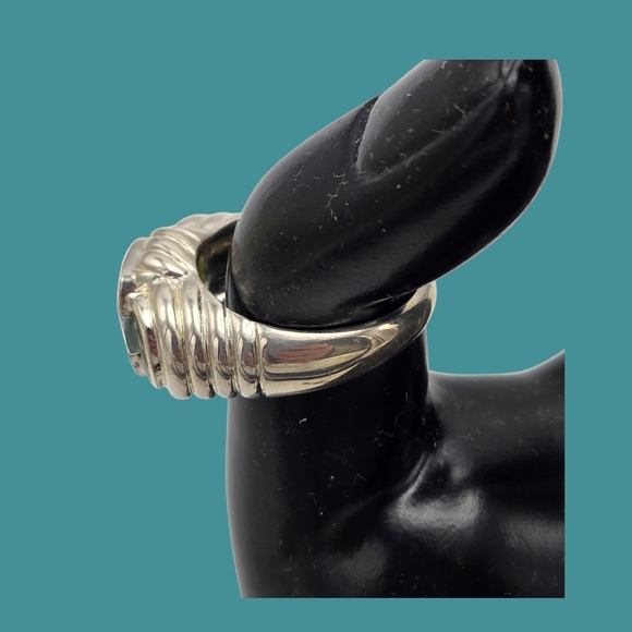 Judith Ripka Sterling Blue Topaz & Peridot Ring Gemstone Signature Cable - Picture 3 of 9